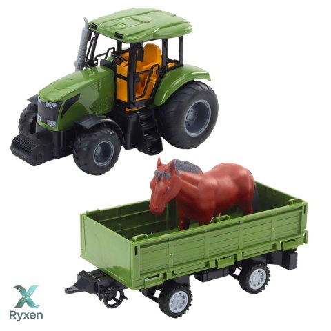 Zestaw Traktor Z Przyczepą i Koniem Zdalnie Sterowany RC LEAN TOYS
