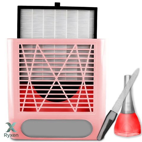 Pochłaniacz pyłu 80w kasetowy do paznokci manicure bezworkowy mocny + filtr RTO