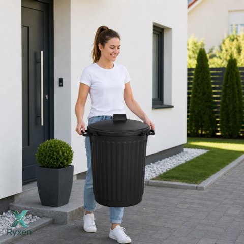 Kosz na odpady 80L z pokrywą zatrzaskową, czarny EDA