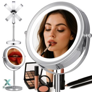Lusterko kosmetyczne do makijażu podświetlane led lustro dwustronne stojące -u056 RTO