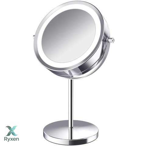 Lusterko kosmetyczne do makijażu podświetlane led lustro dwustronne stojące -u056 RTO