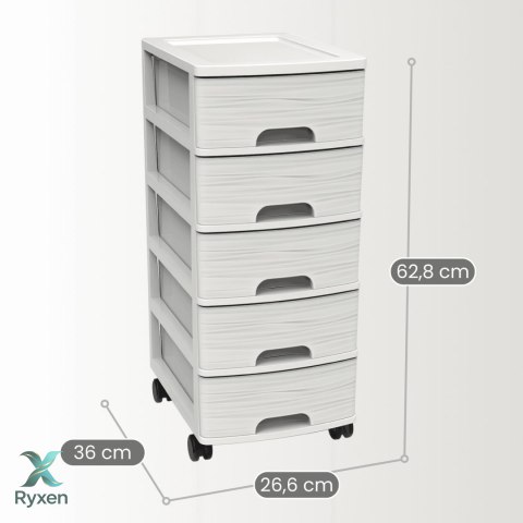 Organizer na dokumenty 5 szuflad A4, biała kamień EDA