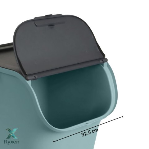 Pojemnik do segregacji 40L 32x16cm z pokrywą, eukaliptusowa zieleń/antracyt EDA
