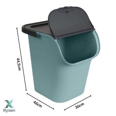 Pojemnik do segregacji 40L 32x16cm z pokrywą, eukaliptusowa zieleń/antracyt EDA