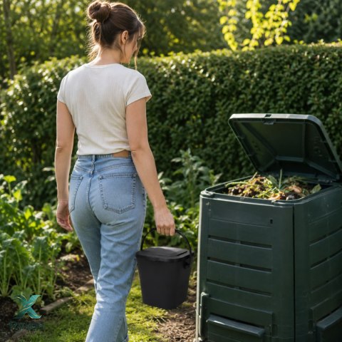 Pojemnik na odpady organiczne 6L szczelny z uchwytem, antracytowy EDA