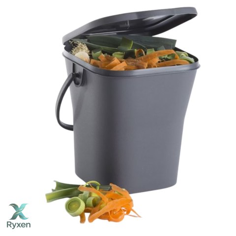 Pojemnik na odpady organiczne 6L szczelny z uchwytem, antracytowy EDA