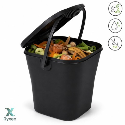 Pojemnik na odpady organiczne 6L szczelny z uchwytem, antracytowy EDA