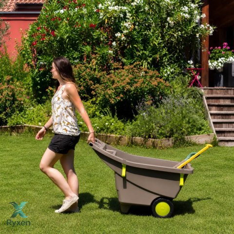 Taczka ogrodowa 140L z tworzywa z recyklingu 2 koła, z uchwytami, zielona EDA