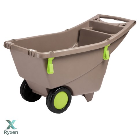 Taczka ogrodowa 140L z tworzywa z recyklingu 2 koła, z uchwytami, zielona EDA