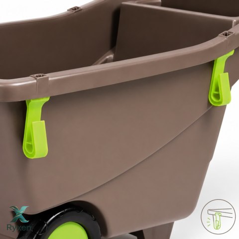 Taczka ogrodowa 140L z tworzywa z recyklingu 2 koła, z uchwytami, zielona EDA