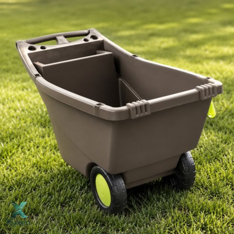 Taczka ogrodowa 140L z tworzywa z recyklingu 2 koła, z uchwytami, zielona EDA