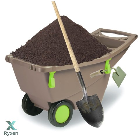 Taczka ogrodowa 140L z tworzywa z recyklingu 2 koła, z uchwytami, zielona EDA