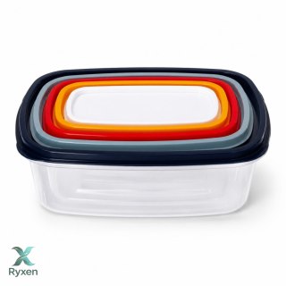 Zestaw pojemników plastikowych na żywność 0,22L, 0,40L, 0,60L, 1,0L i 1,5L wielokolorowe