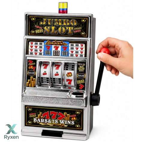 Automat do Gry Slot Kasyno Skarbonka Duża Wyrzutnia Monet Światła Dźwięki