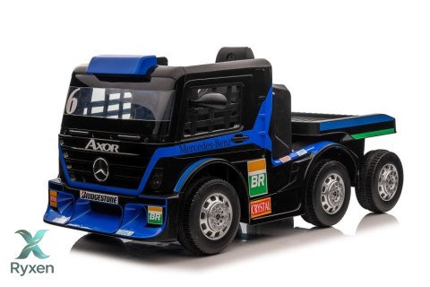 Auto Na Akumulator Ciężarówka Mercedes + Naczepa XMX622B Granatowy LCD