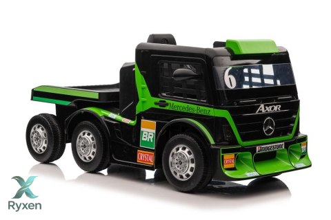 Auto Na Akumulator Ciężarówka Mercedes + Naczepa XMX622B Zielony LCD