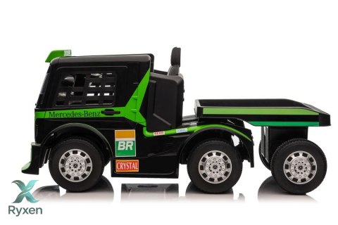 Auto Na Akumulator Ciężarówka Mercedes + Naczepa XMX622B Zielony LCD