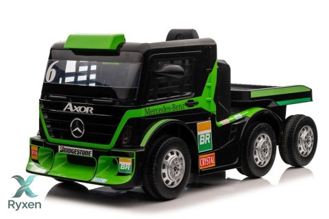 Auto Na Akumulator Ciężarówka Mercedes + Naczepa XMX622B Zielony LCD