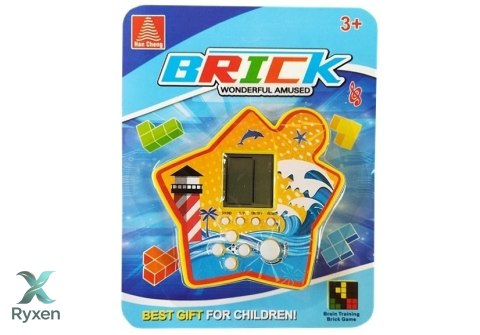Gra Elektroniczna Kieszonkowa Brick Tetris Żółty