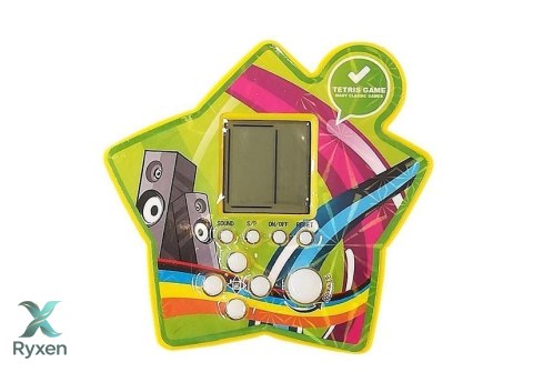 Gra Elektroniczna Kieszonkowa Brick Tetris Żółty