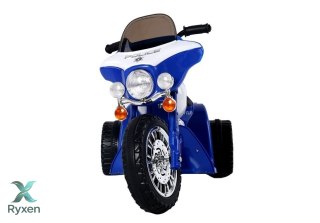 Motor na Akumulator Trójkołowy JT568 Policja Dla Dzieci LED Niebieski
