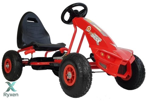Gokart na Pedały A-18 Pompowane Koła Regulowany Fotel Czerwony
