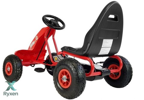Gokart na Pedały A-18 Pompowane Koła Regulowany Fotel Czerwony
