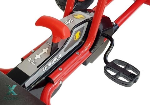 Gokart na Pedały A-18 Pompowane Koła Regulowany Fotel Czerwony