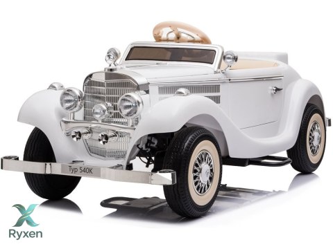 Auto Na Akumulator Mercedes Benz 540K Klasyk Premium Światła LED MP3 Biały