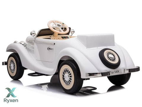 Auto Na Akumulator Mercedes Benz 540K Klasyk Premium Światła LED MP3 Biały