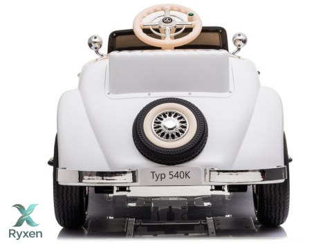 Auto Na Akumulator Mercedes Benz 540K Klasyk Premium Światła LED MP3 Biały