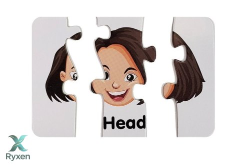 Puzzle Edukacyjne Układanka Części Ciała 10 Połączeń Angielski