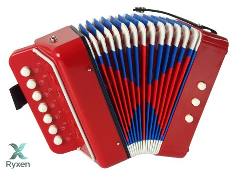 Akordeon Instrument Dla Małego Muzyka Czerwony