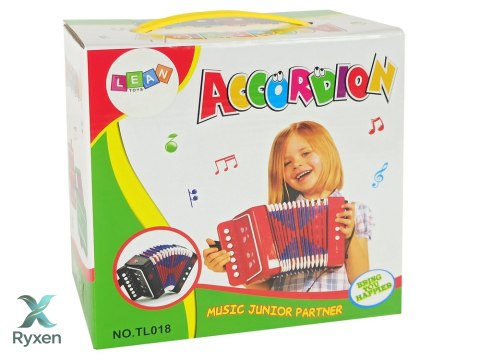 Akordeon Instrument Dla Małego Muzyka Czerwony