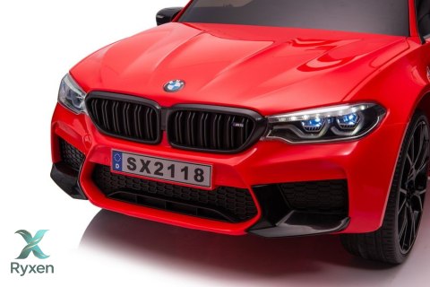 Auto Na Akumulator BMW M5 Z Platformą Dla Rodzica Czerwone Lakierowane