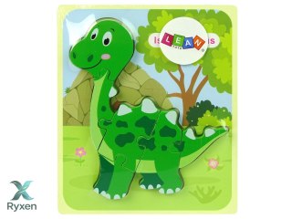 Drewniane Puzzle Dinozaur Isanosaurus Tyranosaurus Zielony