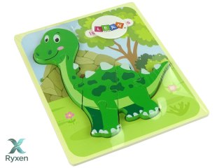 Drewniane Puzzle Dinozaur Isanosaurus Tyranosaurus Zielony
