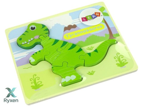 Drewniane Puzzle Dinozaur Isanosaurus Tyranosaurus Zielony