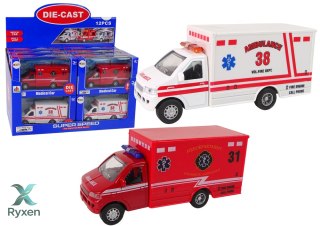 Auto Pojazd Ratunkowy Ambulans Napęd Frykcyjny 2 Kolory