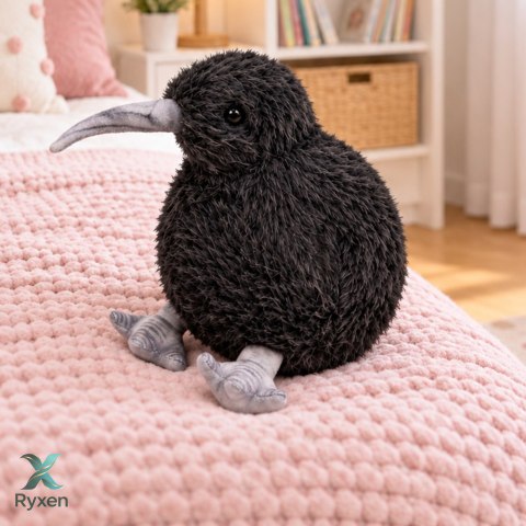 Pluszowy Ptak Kiwi Pluszak Maskotka Przytulanka Czarny 17cm