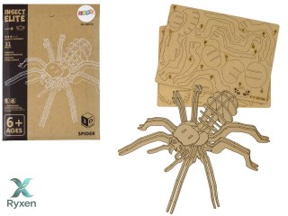 Drewniane Puzzle Przestrzenne 3D Pająk Składanka Edukacyjna 31 Elementów