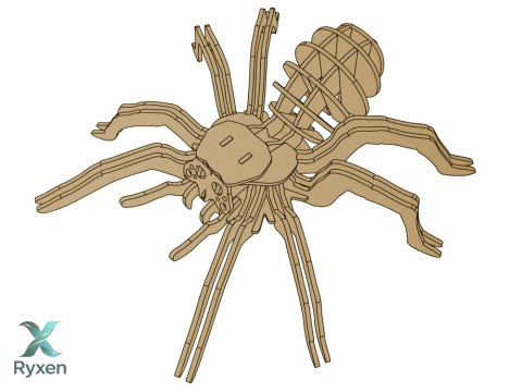 Drewniane Puzzle Przestrzenne 3D Pająk Składanka Edukacyjna 31 Elementów