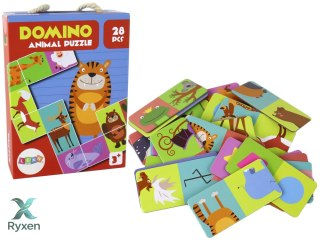 Gra Logiczna Puzzle Dwustronne Domino Zwierzęta 10cm x 5cm 28 El.