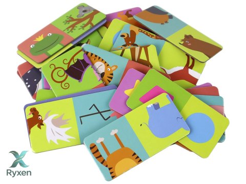 Gra Logiczna Puzzle Dwustronne Domino Zwierzęta 10cm x 5cm 28 El.