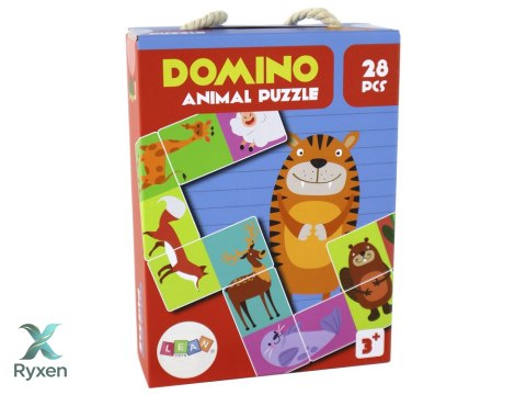 Gra Logiczna Puzzle Dwustronne Domino Zwierzęta 10cm x 5cm 28 El.
