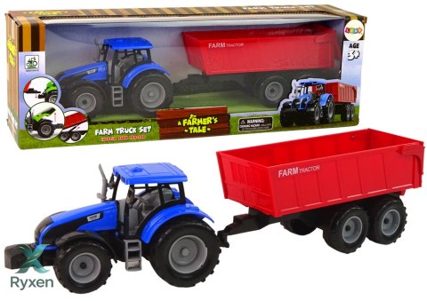 Traktor z Przyczepą Pojazd Rolniczy Farma Niebieski