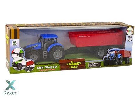 Traktor z Przyczepą Pojazd Rolniczy Farma Niebieski