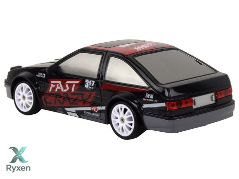 Autko Sportowe Zdalnie Sterowane R/C 1:24 Czarne Wymienne Koła