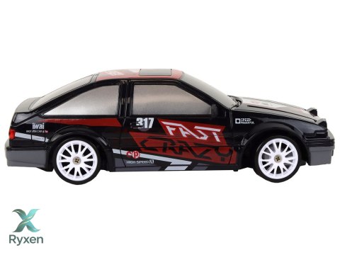 Autko Sportowe Zdalnie Sterowane R/C 1:24 Czarne Wymienne Koła