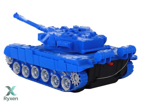 Czołg R/C Zdalnie Sterowany Światła Dźwięk Niebieski 1:18 27MHz